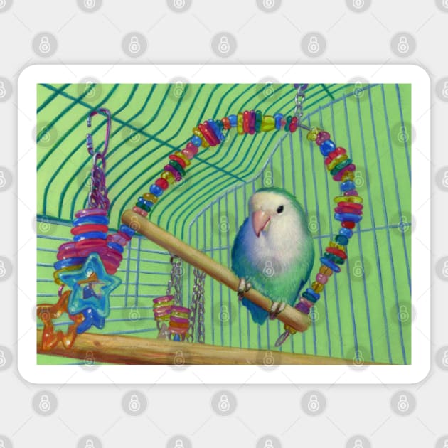 Blue the Love Bird Sticker by Spiderwebart Gallery